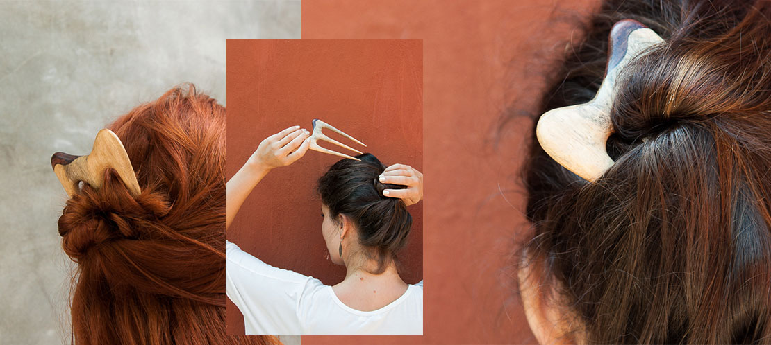 recycled wood hairpins