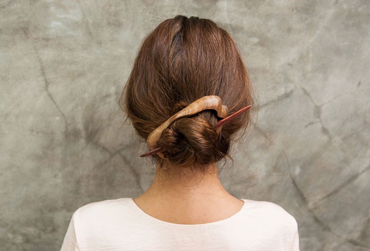 recycled wood hairpins