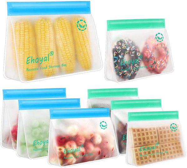 plastic-free reusable food bags stand up for easy filling